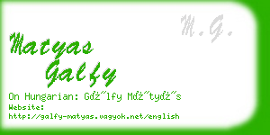 matyas galfy business card